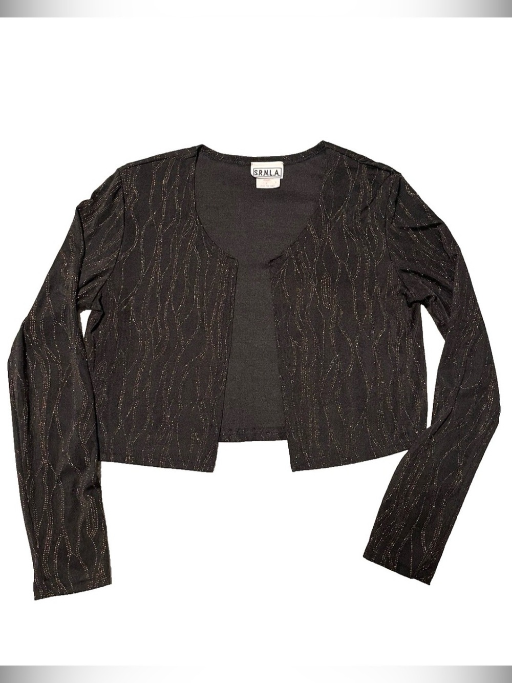 Vintage Black Sparkly Sheer Shrug Bolero Size 6 Whimsigoth Witchy Retro
